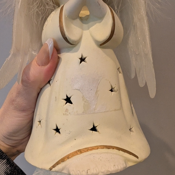 Cream Angel Figurine with Star Cutouts - Picture 6 of 7